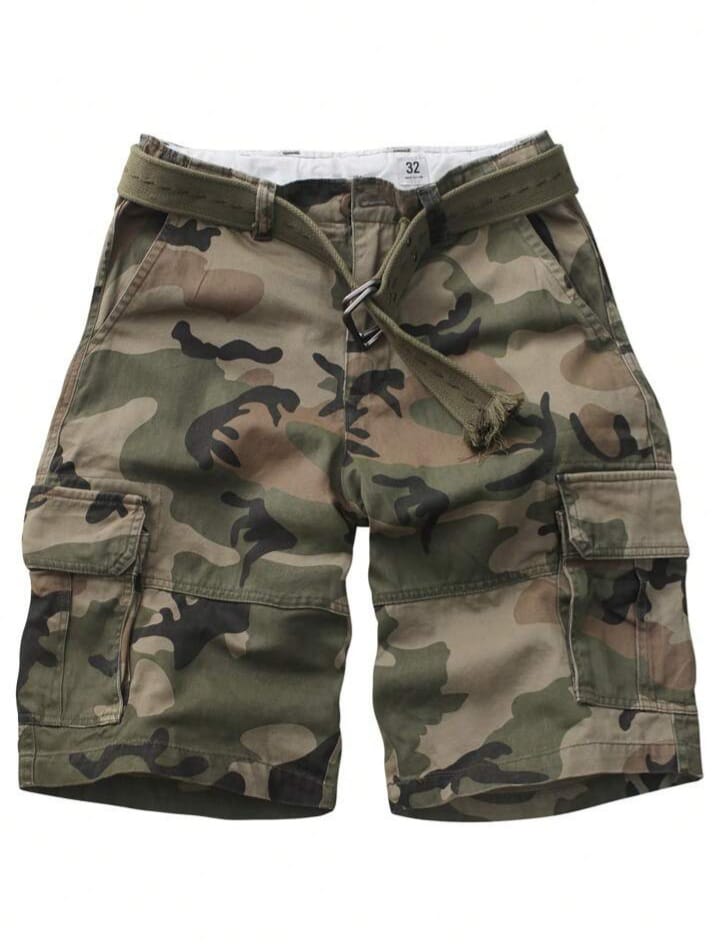 XREALX Men's Cotton Combat Camo Work With multi Pockets Cargo Shorts